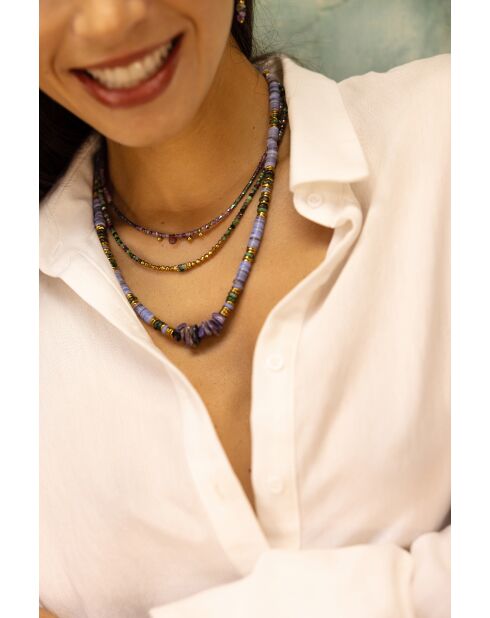 Collier Rim  bleu, doré