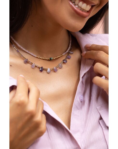 Collier Rim  bleu, doré