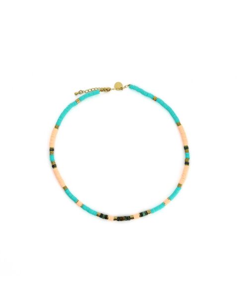 Collier Ibiza Beach  turquoise, saumon