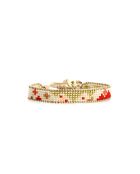 Bracelet Corail Mango Chloé rouge corail, saumon rosé, blanc, doré