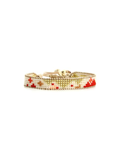 Bracelet Corail Mango Chloé rouge corail, saumon rosé, blanc, doré