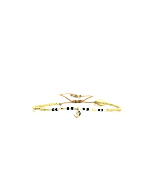 Bracelet Sable Noir Ness noir, blanc, nacre, doré