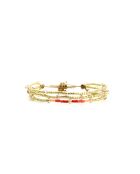 Bracelet Corail Mango Léonie rouge corail, saumon rosé, blanc, doré