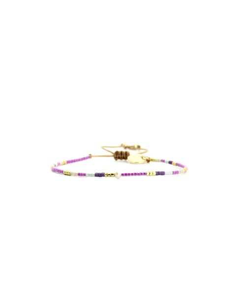 Bracelet Pretty Woman Emma mauve, violet orchidée, vert d'eau, doré