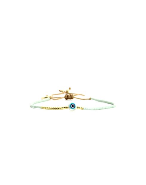 Bracelet Sweet Cactus Iris vert émeraude, rose pastel, vert d'eau, nacre, doré