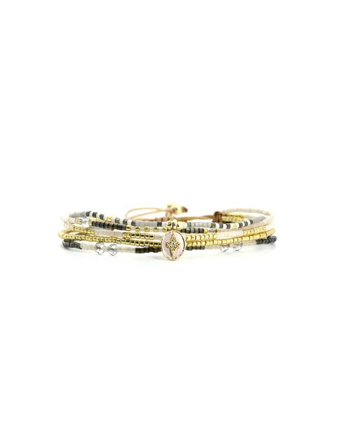 Bracelet Grey Sand Joy Camaïeu de gris, blanc, doré