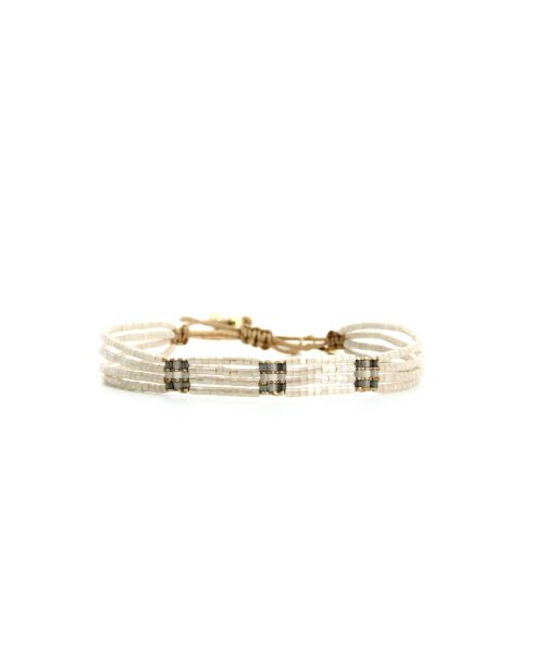 Bracelet Grey Sand Rose Camaïeu de gris, blanc, doré
