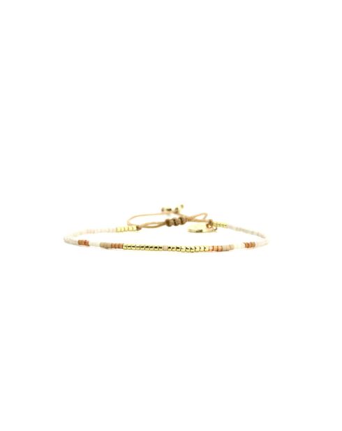 Bracelet White Coconut Alice caramel, vanille, nacre, doré