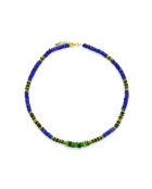 Collier Alison  bleu, vert, doré