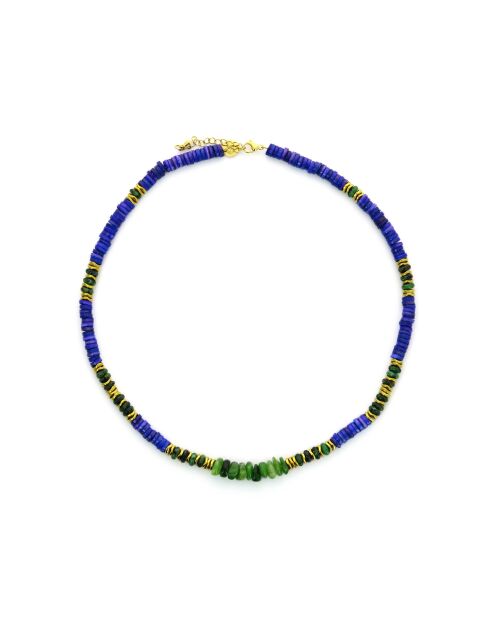 Collier Alison  bleu, vert, doré