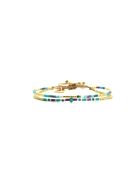 Bracelet Turquoise Paradise Alya turquoise, vert émeraude, mauve, nacre, doré