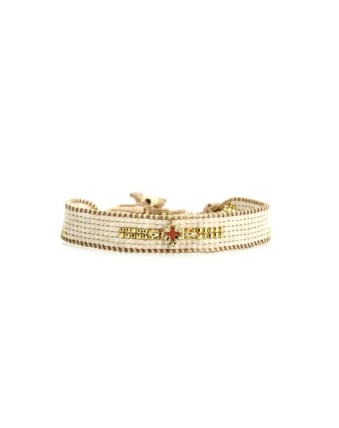 Bracelet White Coconut Lou caramel, vanille, nacre, doré