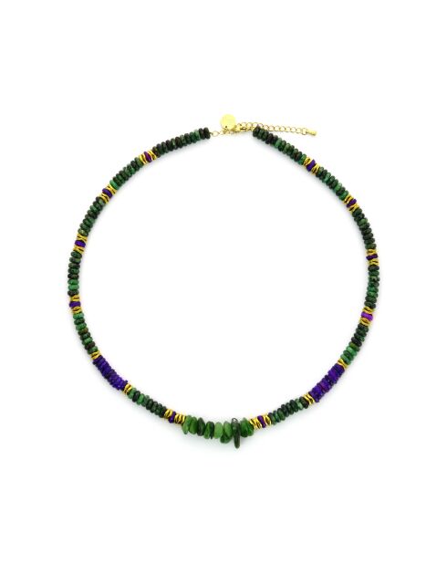 Collier Alison  vert, violet, doré
