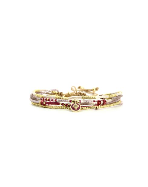 Bracelet Plum Bubble Joy prune, rose poudré, nacre, doré