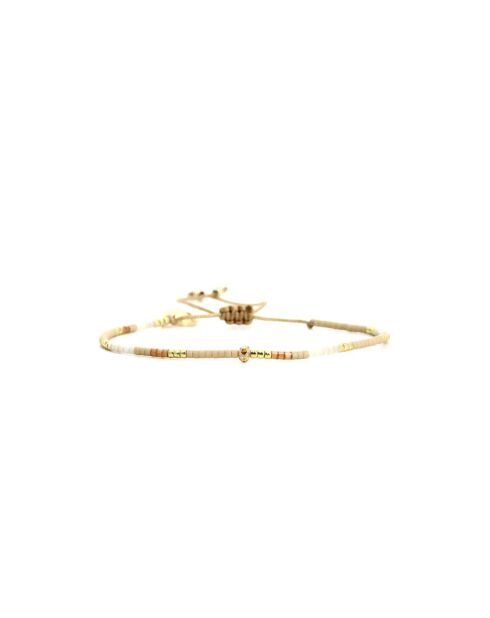 Bracelet White Coconut Emma caramel, vanille, nacre, doré