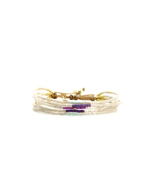Bracelet Pretty Woman Victoire mauve, violet orchidée, vert d'eau, doré