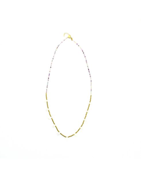 Sautoir Lily Rosy  multicolore, blanc, doré