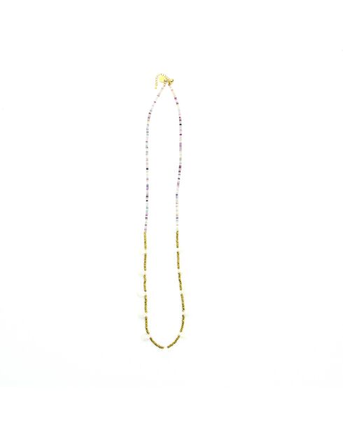 Sautoir Lily Rosy  multicolore, blanc, doré