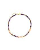Collier Mathilde  mauve, saumon, doré