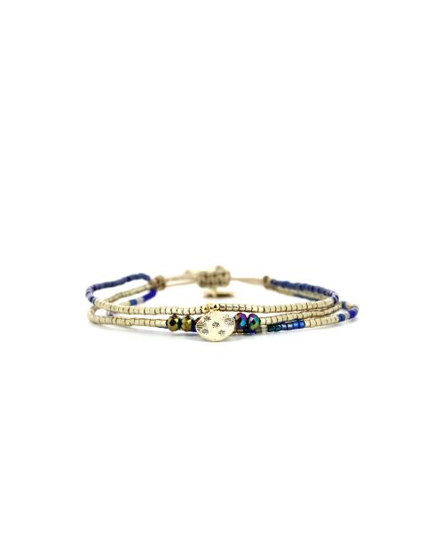 Bracelet Majorelle Swen bleu, champagne, doré