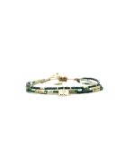 Bracelet Vert de Jade Alma camaïeu de vert, champagne, doré