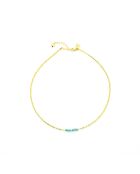 Collier May  turquoise, doré