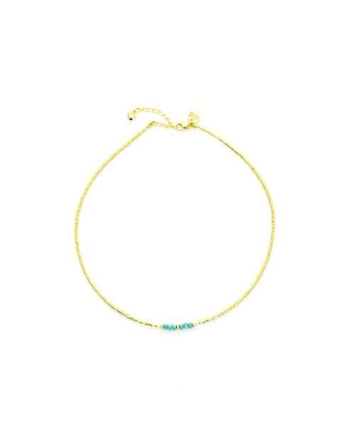Collier May  turquoise, doré