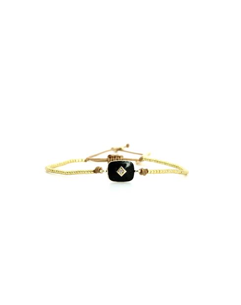 Bracelet Sable Noir Alix noir, blanc, nacre, doré
