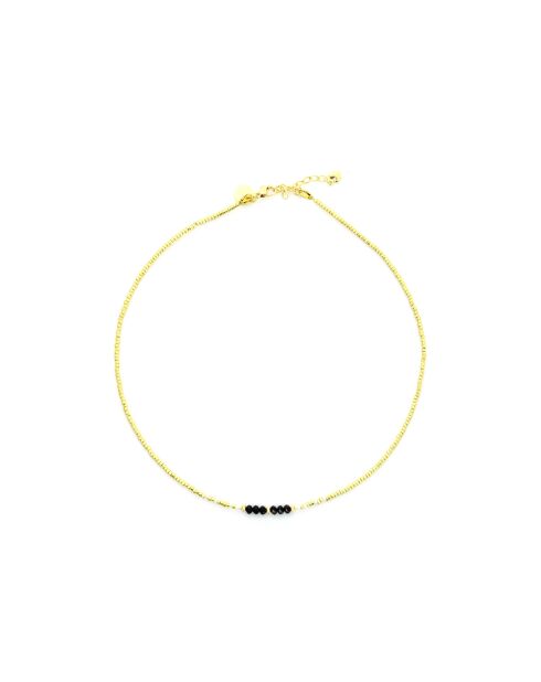 Collier May  blanc, noir, doré