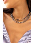 Collier May  blanc, noir, doré