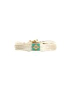 Bracelet Bora Bora Keira Turquoise, blanc, doré