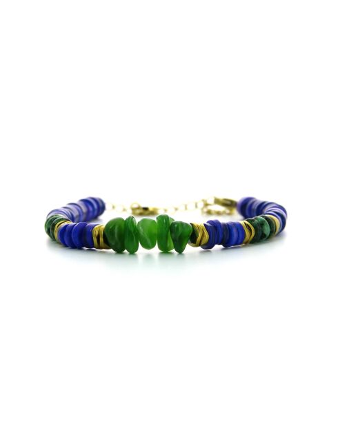 Bracelet Alison  bleu, vert, doré