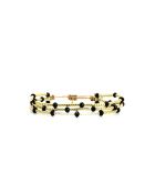 Bracelet Sable Noir Léonie noir, blanc, nacre, doré