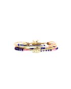 Bracelet Bonifacio Sunset Fanny bleu royal, rose fluo, saumon, caramel, doré