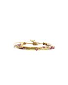 Bracelet Plum Bubble Agathe prune, rose poudré, nacre, doré