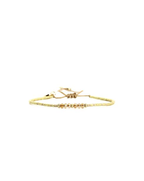 Bracelet White Coconut Elena caramel, vanille, nacre, doré