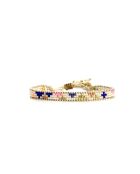 Bracelet Bonifacio Sunset Célia bleu royal, rose fluo, saumon, caramel, doré