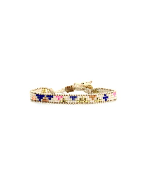 Bracelet Bonifacio Sunset Célia bleu royal, rose fluo, saumon, caramel, doré
