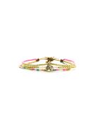 Bracelet Salvador De Bahia Swen rose fluo, corail rosé fluo, vert fluo, doré