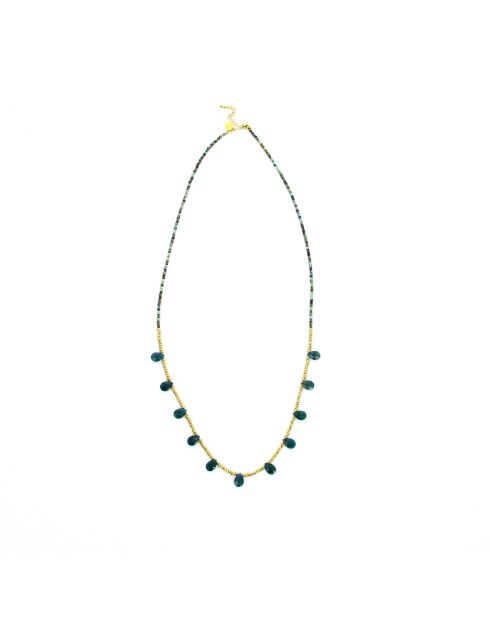 Sautoir Lily Rosy  vert, turquoise, doré