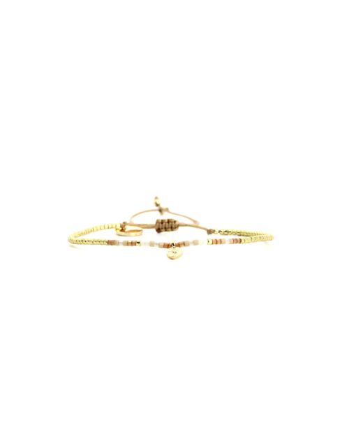 Bracelet White Coconut Ness caramel, vanille, nacre, doré