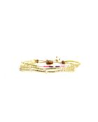 Bracelet Spaggia Rosa Léonie mauve, rose fluo, saumon fluo, nacre, doré