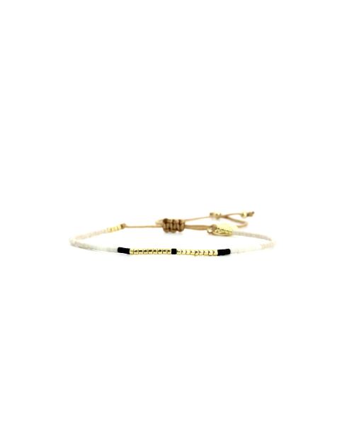 Bracelet Sable Noir Alice noir, blanc, nacre, doré