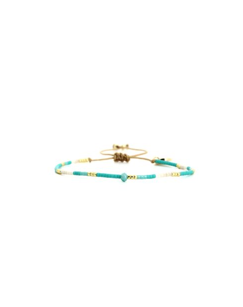 Bracelet Bora Bora Emma Turquoise, blanc, doré