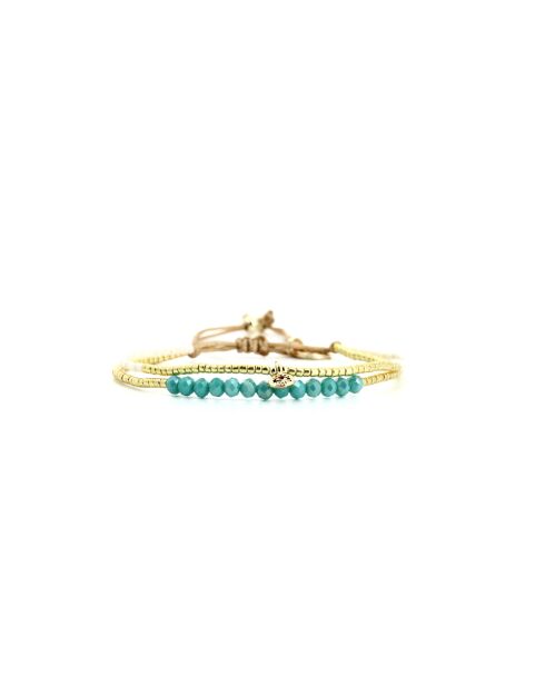 Bracelet Bora Bora Ella Turquoise, blanc, doré
