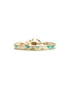Bracelet Bora Bora Célia Turquoise, blanc, doré