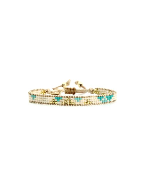 Bracelet Bora Bora Célia Turquoise, blanc, doré