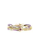 Bracelet Pretty Woman Inaya mauve, violet orchidée, vert d'eau, doré