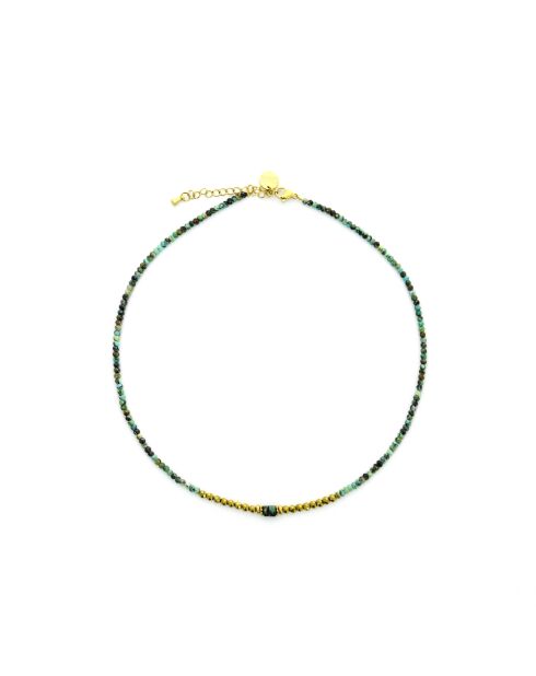 Collier Rim  turquoise, doré
