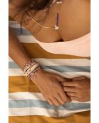 Bracelet Bonifacio Sunset Léa bleu royal, rose fluo, saumon, caramel, doré
